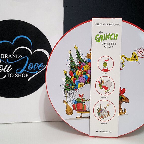 NEW Williams Sonoma Set of 3 The Grinch Nesting Tins - Picture 7 of 8